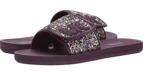 michael kors purple slides|Michael Kors slides men.